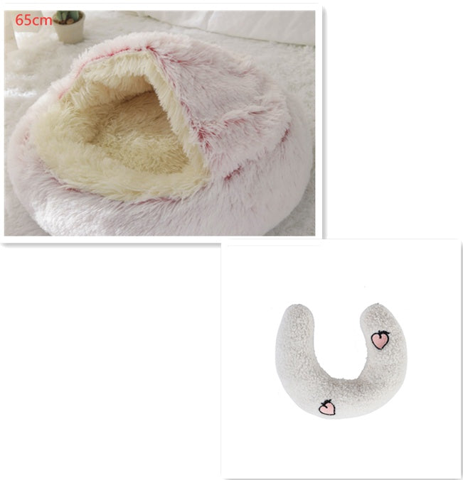 The Best 2 In 1 Dog And Cat Bed Pet Winter Bed Round Plush Warm