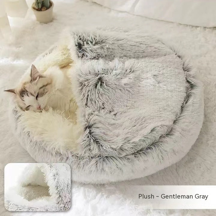 The Best 2 In 1 Dog And Cat Bed Pet Winter Bed Round Plush Warm