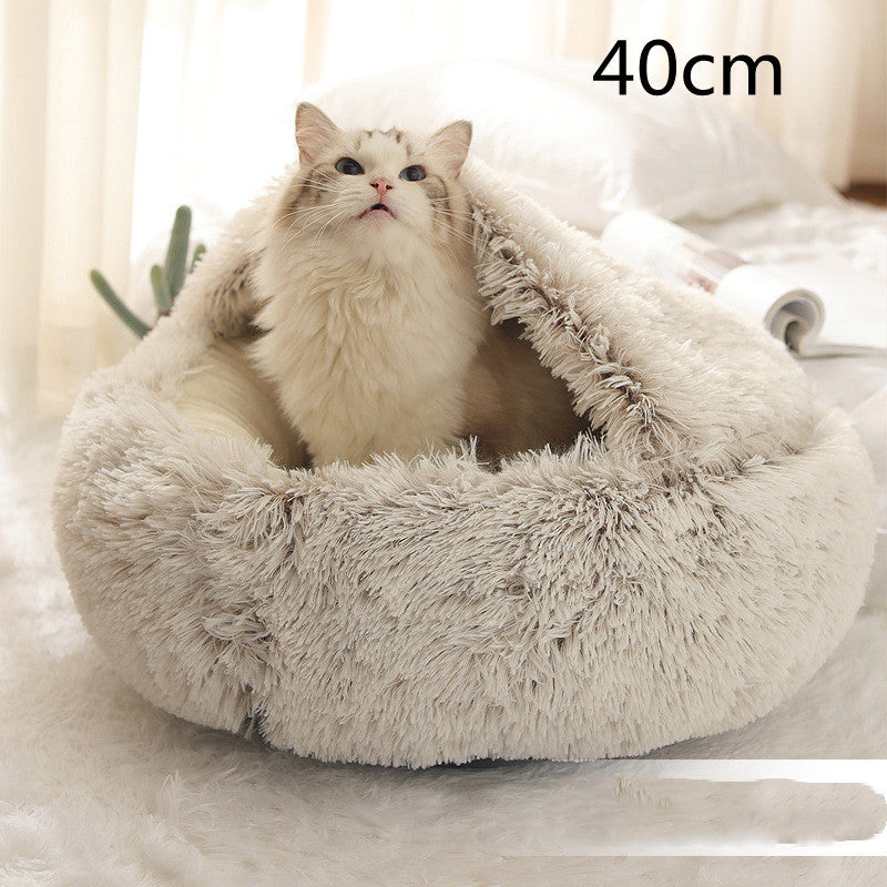 The Best 2 In 1 Dog And Cat Bed Pet Winter Bed Round Plush Warm