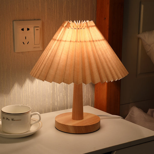 Modern Pleated Fabric Lamp with Warm Glow