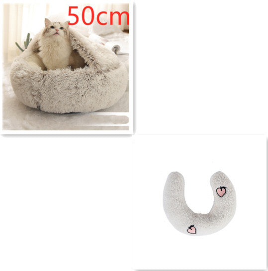 The Best 2 In 1 Dog And Cat Bed Pet Winter Bed Round Plush Warm