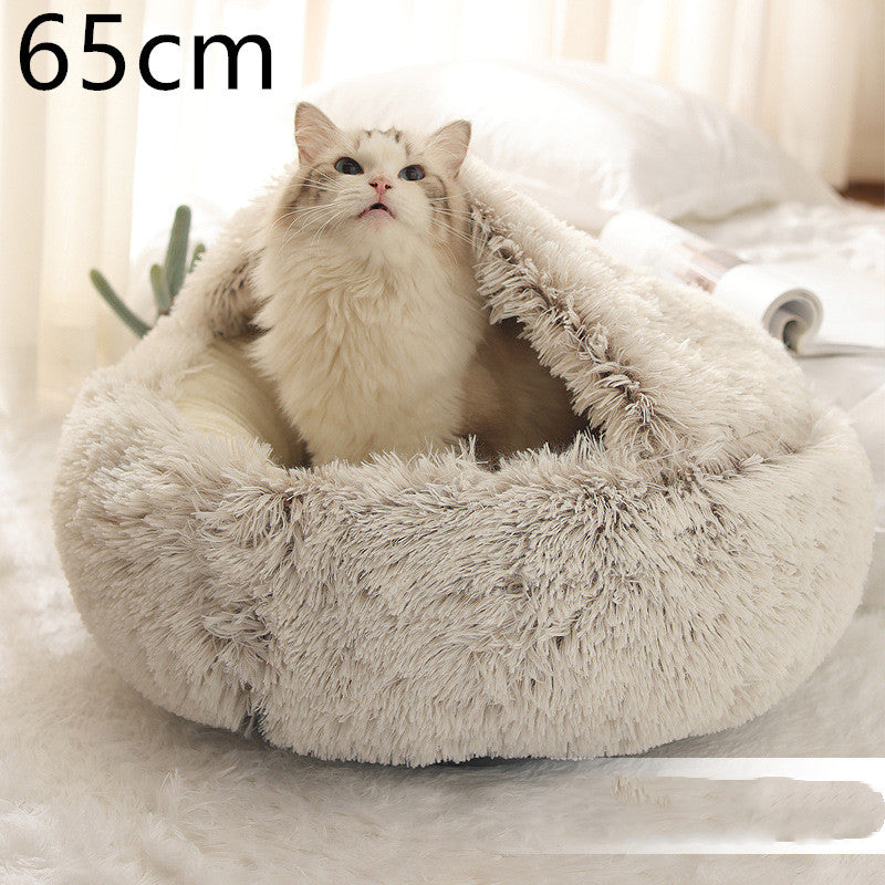 The Best 2 In 1 Dog And Cat Bed Pet Winter Bed Round Plush Warm