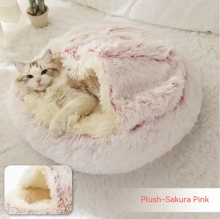 The Best 2 In 1 Dog And Cat Bed Pet Winter Bed Round Plush Warm