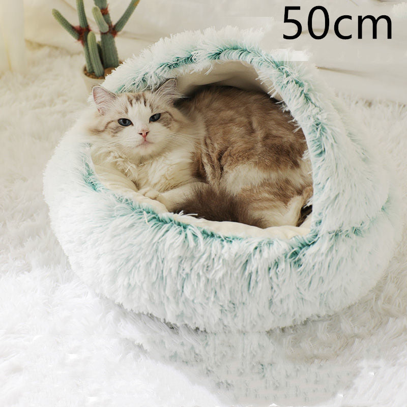 The Best 2 In 1 Dog And Cat Bed Pet Winter Bed Round Plush Warm