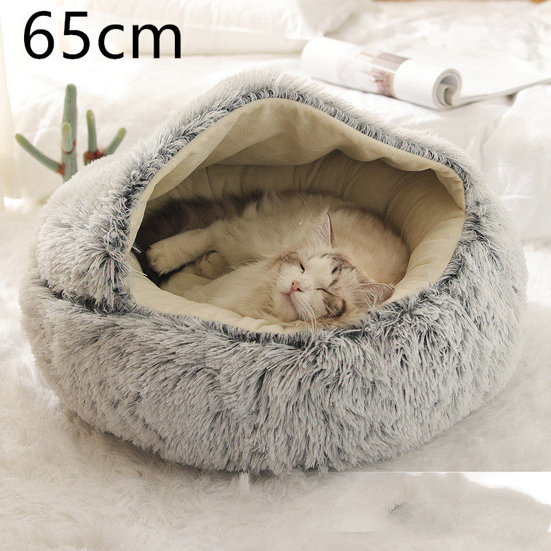 The Best 2 In 1 Dog And Cat Bed Pet Winter Bed Round Plush Warm