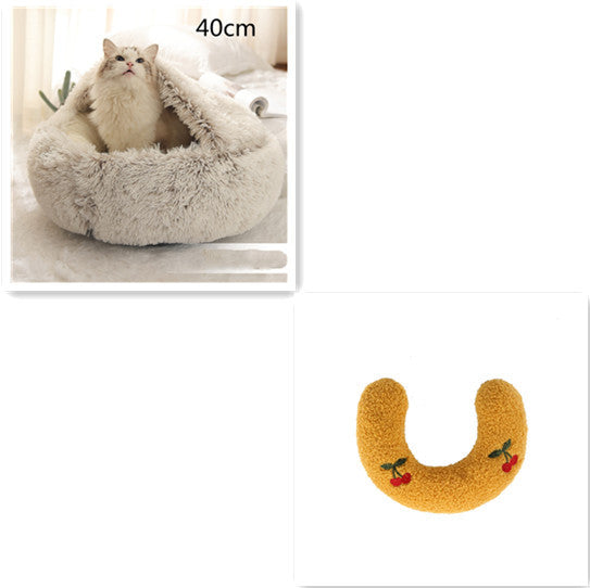 The Best 2 In 1 Dog And Cat Bed Pet Winter Bed Round Plush Warm