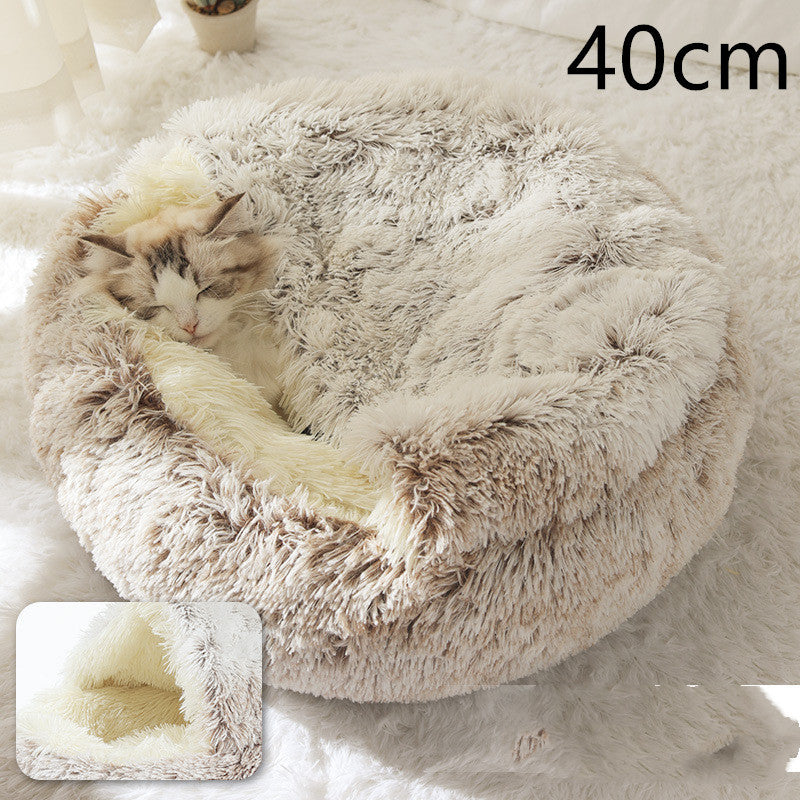 The Best 2 In 1 Dog And Cat Bed Pet Winter Bed Round Plush Warm