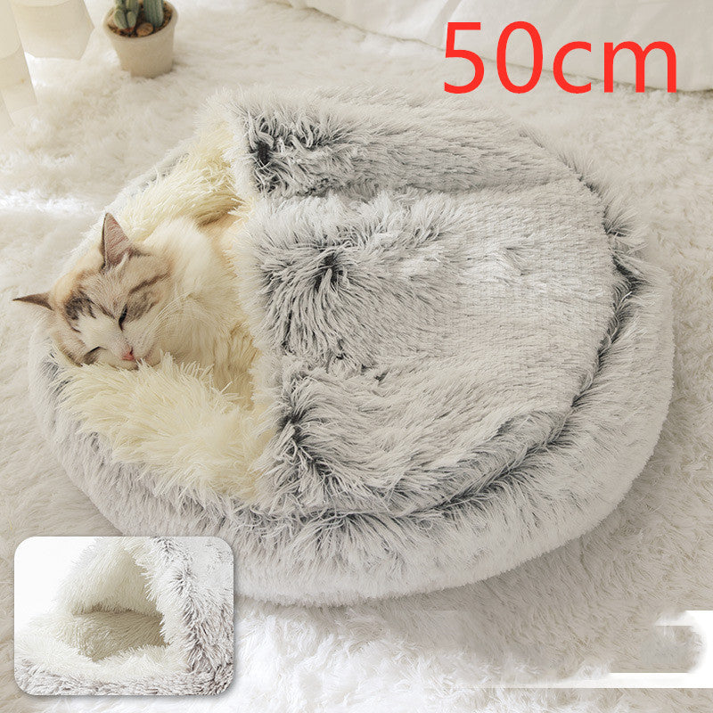 The Best 2 In 1 Dog And Cat Bed Pet Winter Bed Round Plush Warm