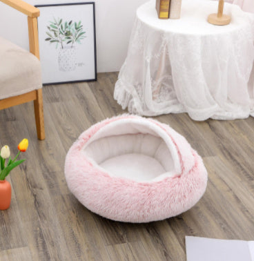 The Best 2 In 1 Dog And Cat Bed Pet Winter Bed Round Plush Warm