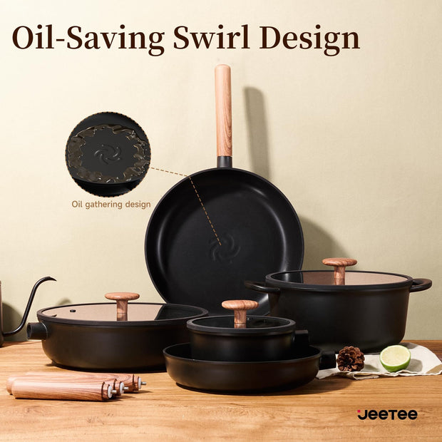 15-Pc Premium Ceramic Cookware Set – Non-Stick, Induction & Oven Safe