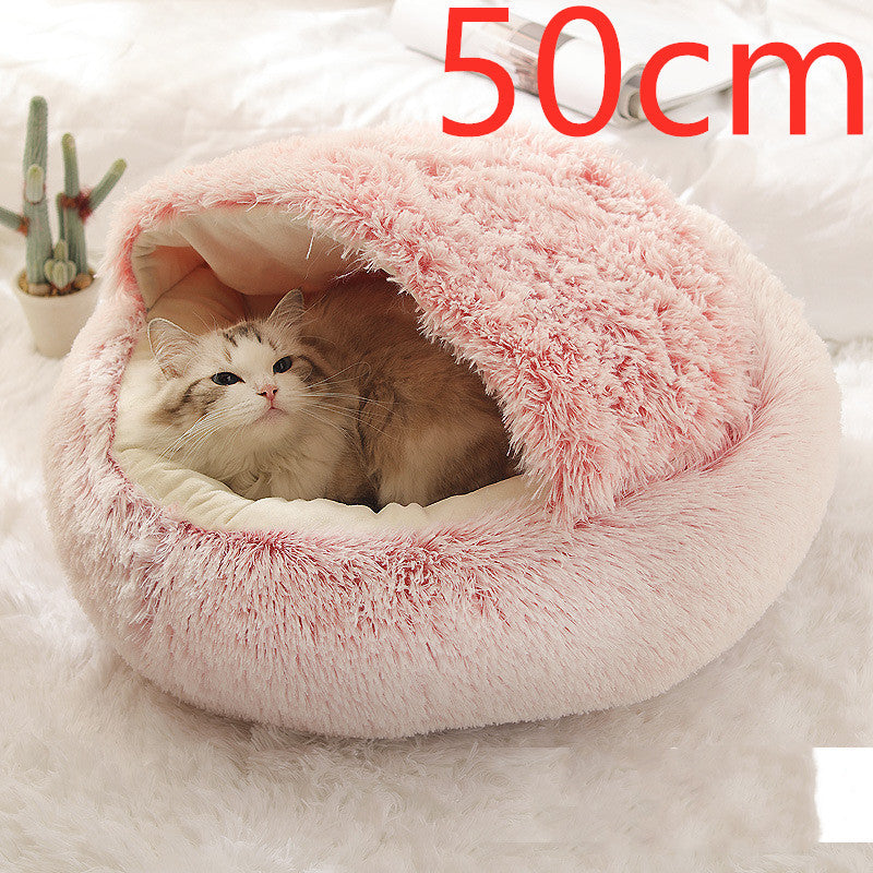 The Best 2 In 1 Dog And Cat Bed Pet Winter Bed Round Plush Warm