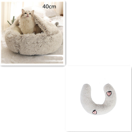 The Best 2 In 1 Dog And Cat Bed Pet Winter Bed Round Plush Warm