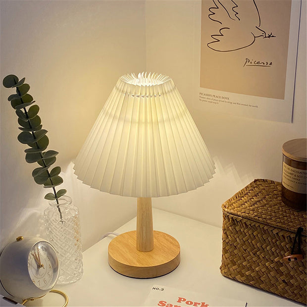 Modern Pleated Fabric Lamp with Warm Glow