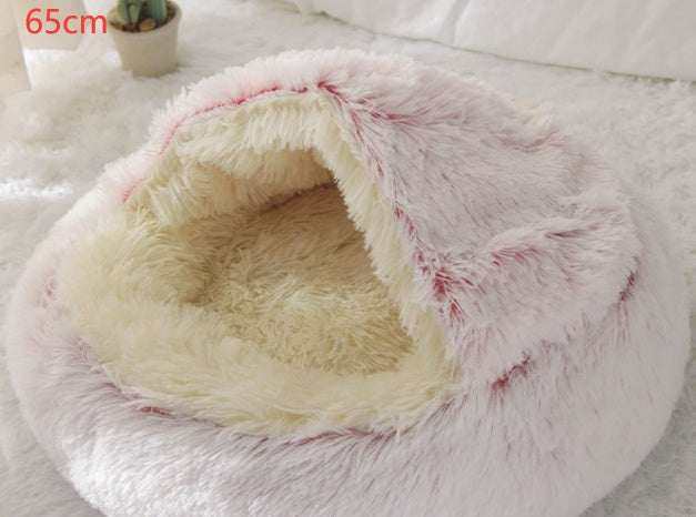 The Best 2 In 1 Dog And Cat Bed Pet Winter Bed Round Plush Warm