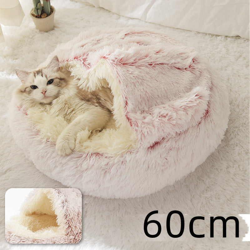 The Best 2 In 1 Dog And Cat Bed Pet Winter Bed Round Plush Warm