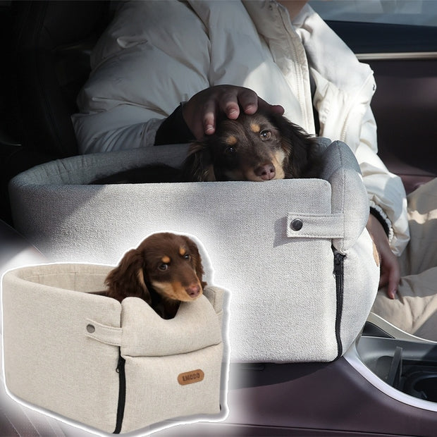 Car Central Dog Car Seat Bed – Portable Pet Carrier for Small Dogs & Cats | Safety Travel Bag & Accessories