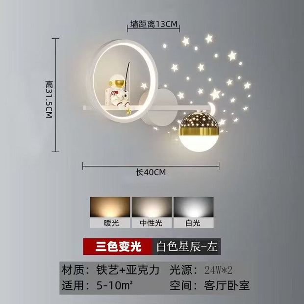 Astronaut Wall Light with Starry Projection – Perfect for Kids & Nursery Decor

