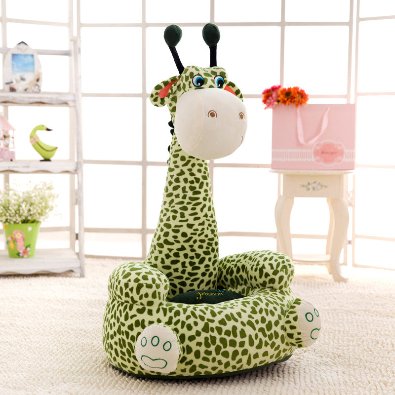 Children’s Cartoon Animal Sofa – Plush Seat with Removable Cover
