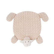 Cute cat relaxing on a soft, plush pet bed designed to look like a lamb, offering cozy comfort.