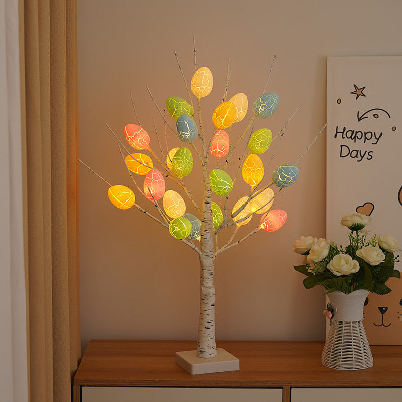 Decorative 60cm birch tree with LED lights – Perfect Easter home accent for mantels, tabletops, and holiday displays.