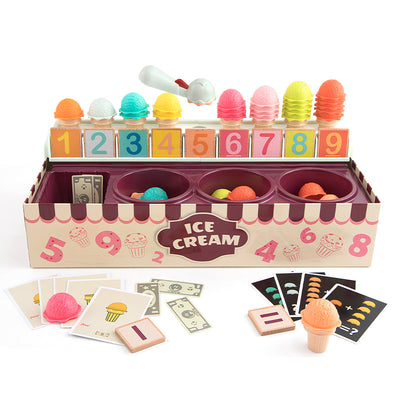 Early Learning Math Toy – Ice Cream Shape Sorter for Educational Counting & Cognitive Development
