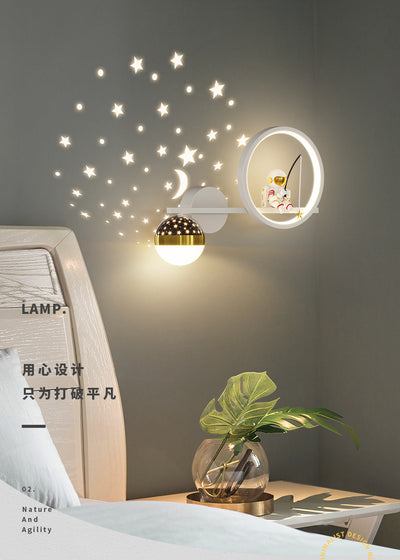 Galaxy Astronaut Wall Lamp – Soothing Star Night Light for Kids' Bedroom
