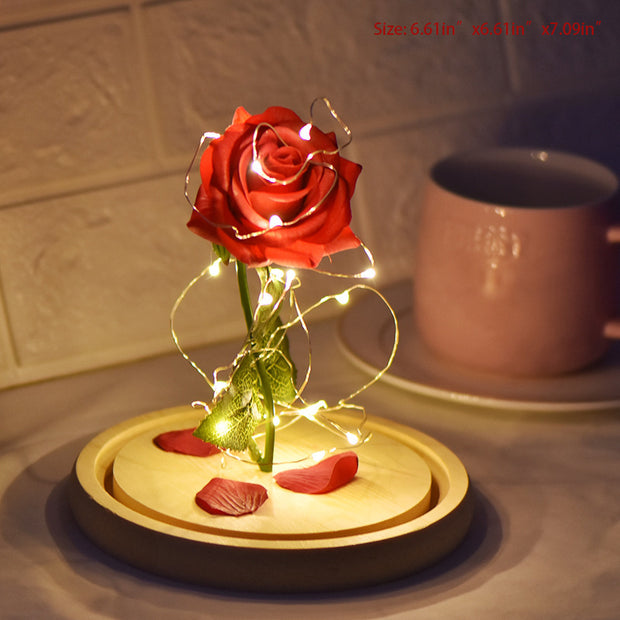 Glass Dome Rose Decoration