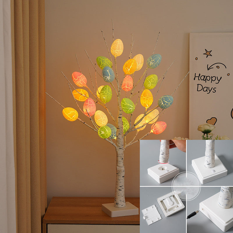 Illuminated birch tree with LED Easter eggs – Adds a warm and cozy glow to home decor and festive gatherings