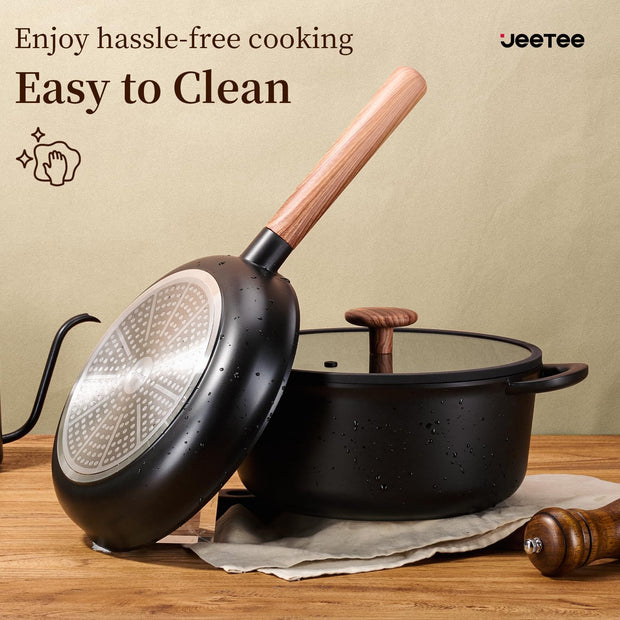 Modern Ceramic Cookware Set (15-Pc) – Non-Stick, Healthy & Stylish