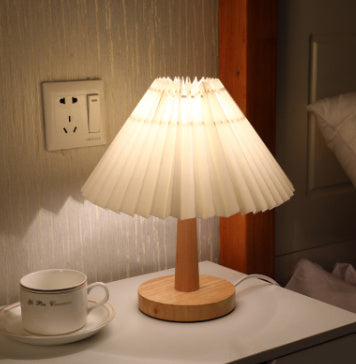 Modern Pleated Fabric Lamp - Warm Glow Dimmable LED Lighting Decor