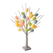 Spring-themed LED birch tree with colorful Easter egg lights – A charming centerpiece for Easter table setups and party decor.