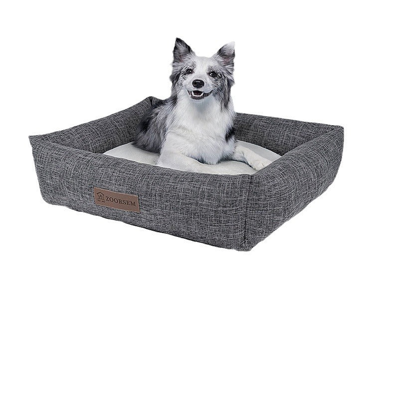 Autumn And Winter Warm Linen Square Creative Pet Bed