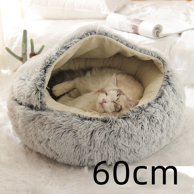 The Best 2 In 1 Dog And Cat Bed Pet Winter Bed Round Plush Warm