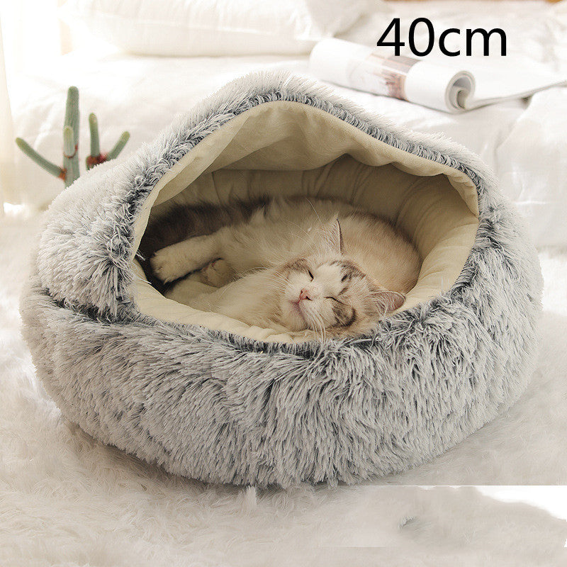 The Best 2 In 1 Dog And Cat Bed Pet Winter Bed Round Plush Warm