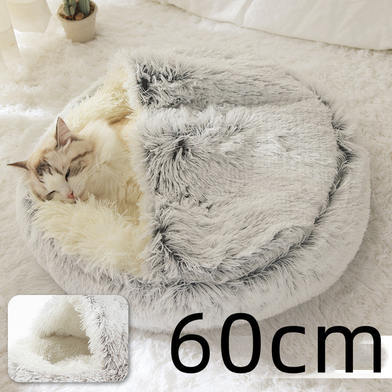 The Best 2 In 1 Dog And Cat Bed Pet Winter Bed Round Plush Warm