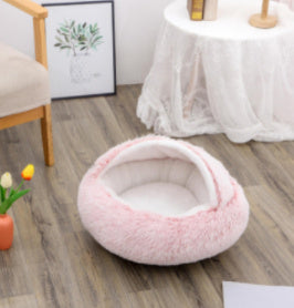 The Best 2 In 1 Dog And Cat Bed Pet Winter Bed Round Plush Warm