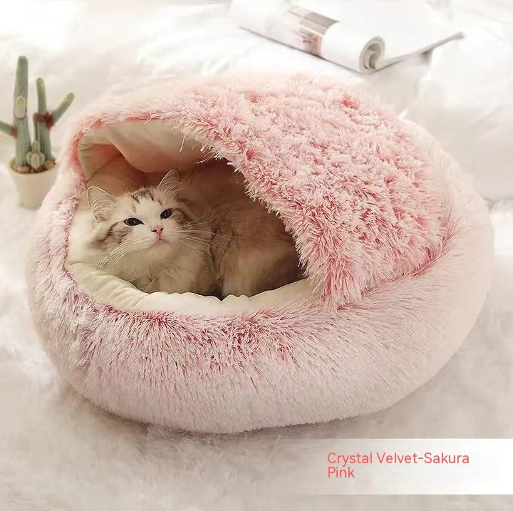 The Best 2 In 1 Dog And Cat Bed Pet Winter Bed Round Plush Warm