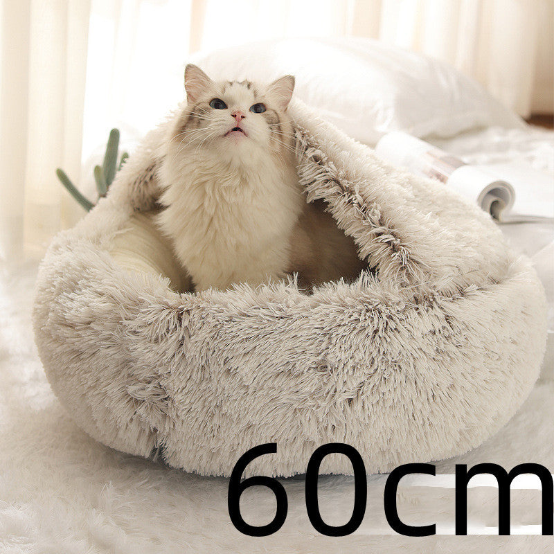 The Best 2 In 1 Dog And Cat Bed Pet Winter Bed Round Plush Warm