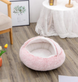 The Best 2 In 1 Dog And Cat Bed Pet Winter Bed Round Plush Warm